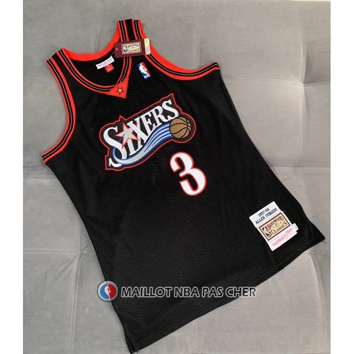 Maillot Philadelphia 76ers Allen Iverson Mitchell & Ness 1997-98 Noir